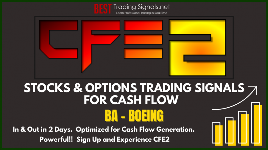 CFE2 Cash Flow Style Trading Signals Service for for BA Boeing – Options Trading Signals & Stock Trading Signals Service