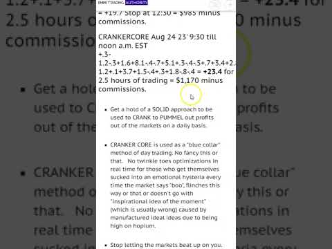Blue Collar CRANKER CORE   Emini Day Trading System